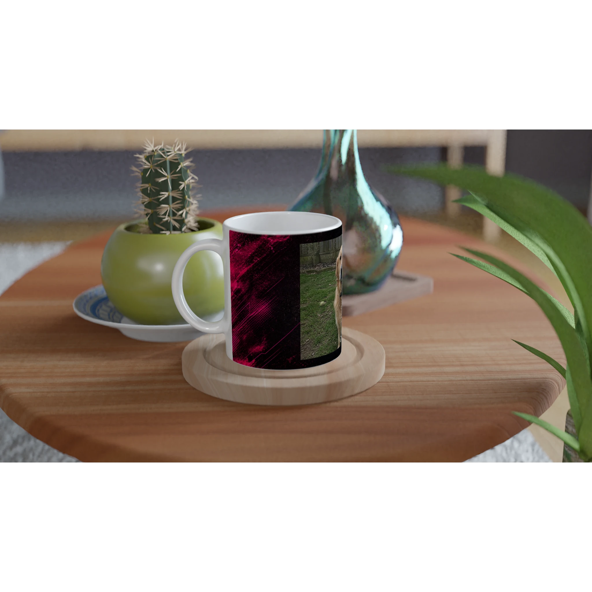 Mug personnalisé avec photo de chien ou chat et prénom, cadeau NÉON