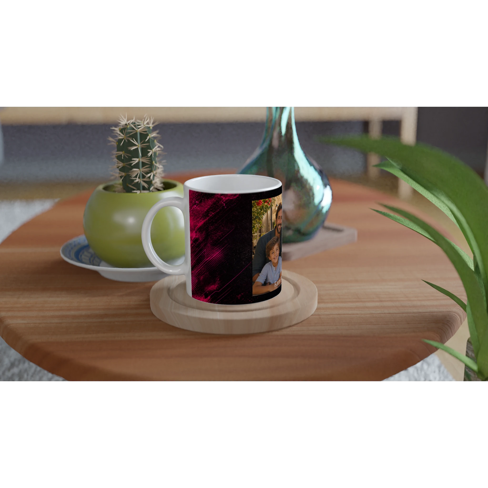 Mug personnalisé avec photo de famille et nom, cadeau NÉON