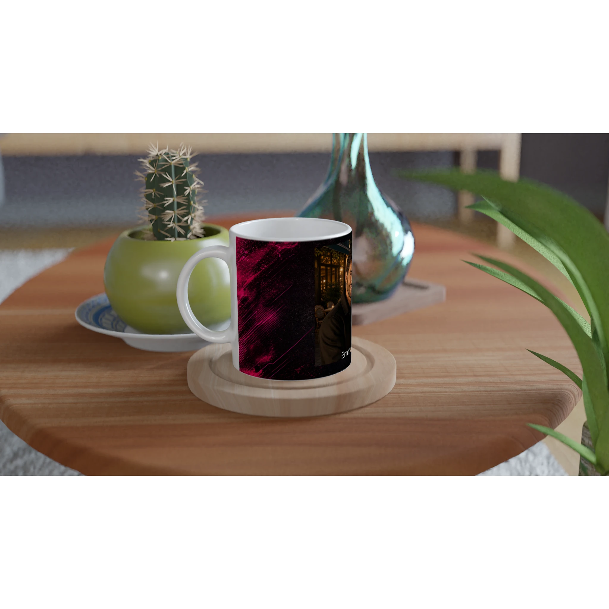 Mug personnalisé avec photo de couple et prénoms, cadeau romantique NÉON